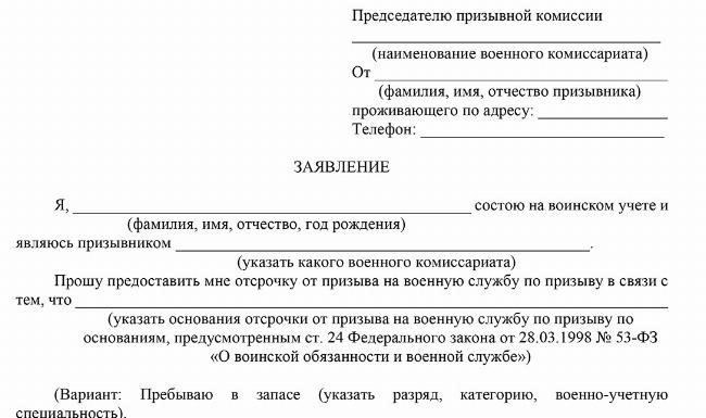 Освобождение от призыва: Кто не будет призван?
